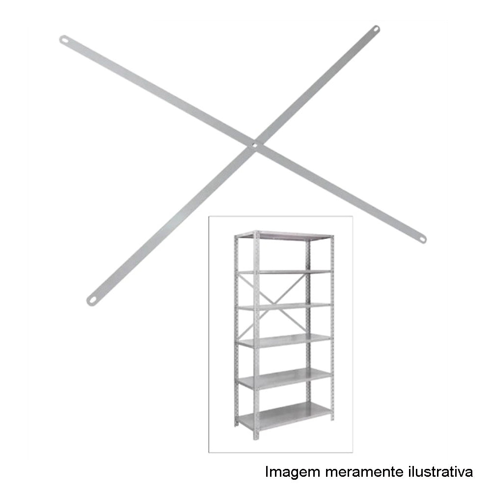 Reforço em X de fundo para estantes de aço de 30 a 58 cm - W3 Smart