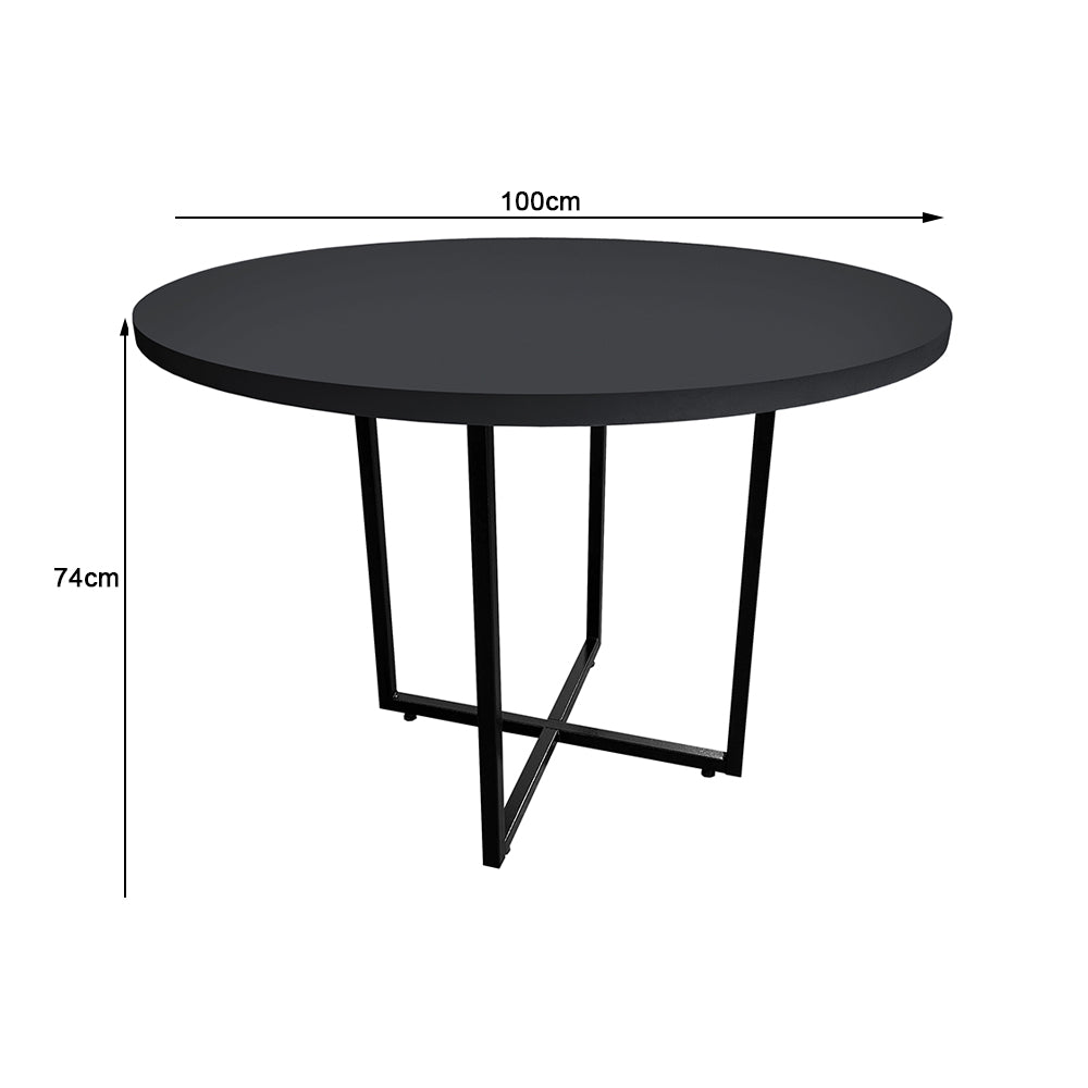 Mesa de Escritório Redonda 4 Lugares Spezia com pé de metálico e tampo de 30mm - SM - 74AX100L