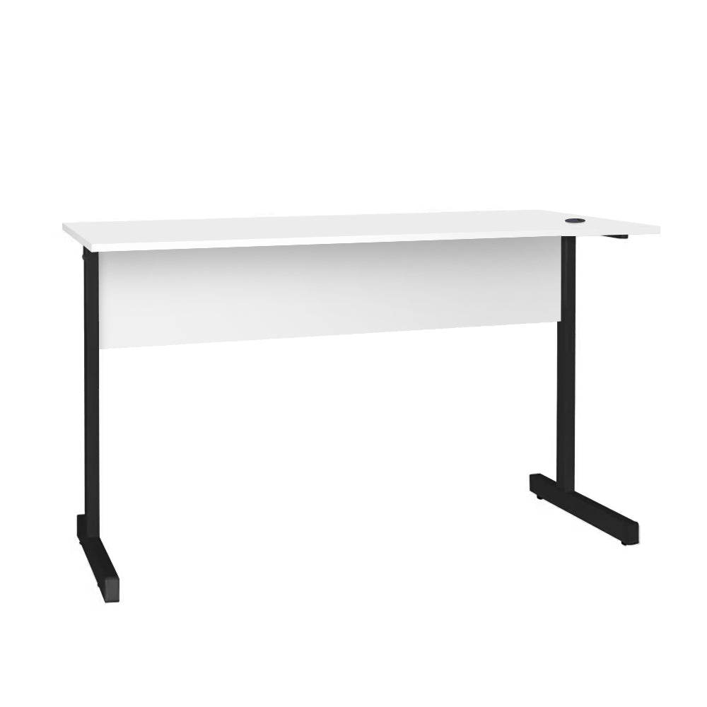 Mesa de Escritório 90cm Pé Metálico sem Gaveta com 1 passa fio - SM Super Light 15MM - 74AX90LX60P