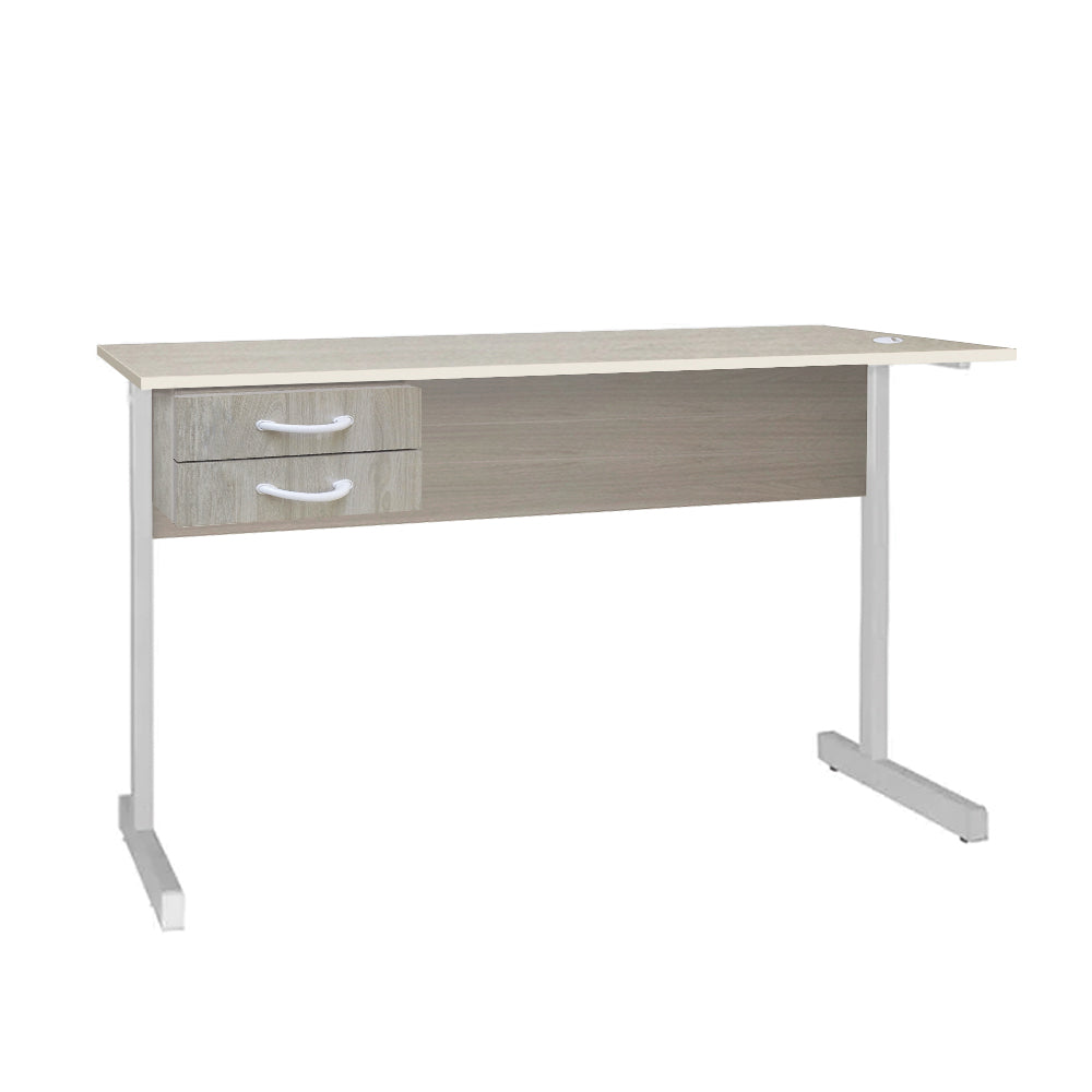 Mesa de Escritório 115cm Pé Metálico Com 2 Gavetas - SM Super Light 15MM - 74AX115LX60P
