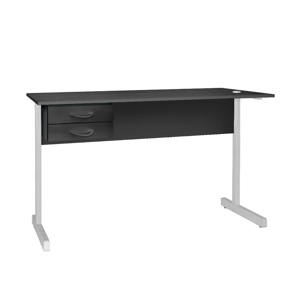Mesa de Escritório 115cm Pé Metálico Com 2 Gavetas - SM Super Light 15MM - 74AX115LX60P