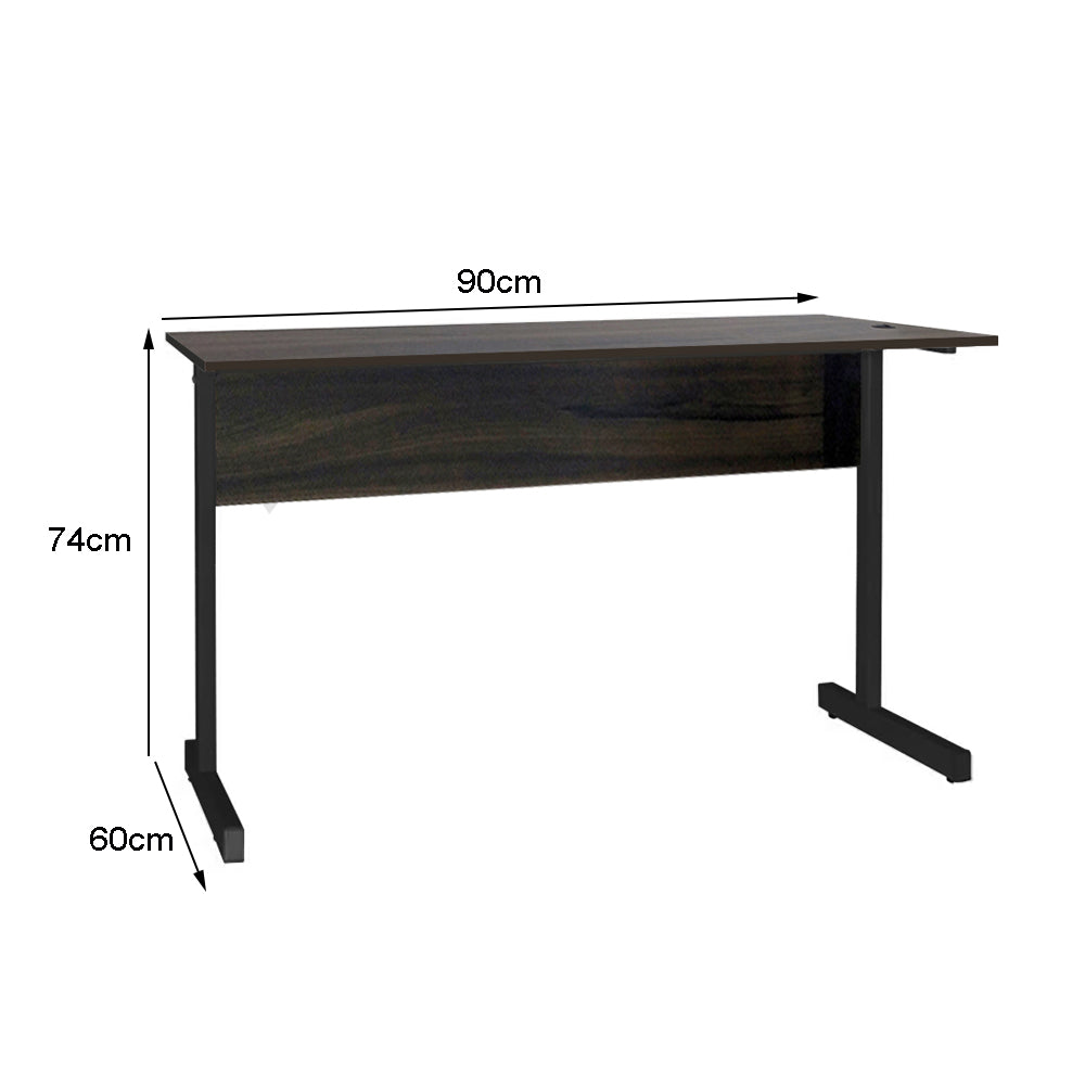Mesa de Escritório 90cm Pé Metálico sem Gaveta com 1 passa fio - SM Super Light 15MM - 74AX90LX60P