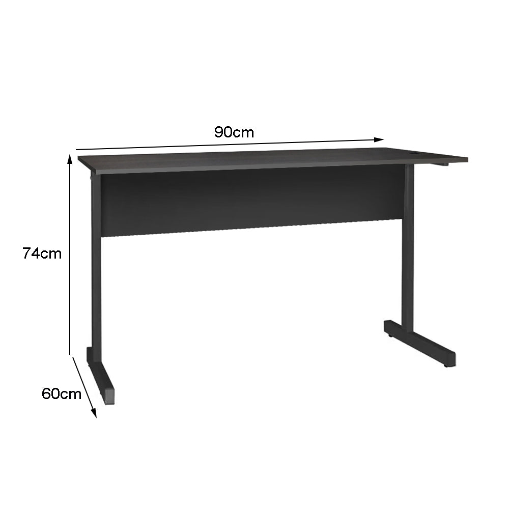 Mesa de Escritório 90cm Pé Metálico sem Gaveta com 1 passa fio - SM Super Light 15MM - 74AX90LX60P