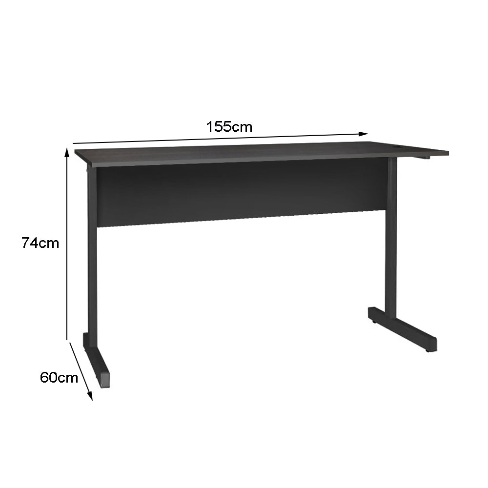 Mesa de Escritório 155cm Pé Metálico sem Gaveta com 1 passa fio - SM Super Light 15MM - 74AX155LX60P