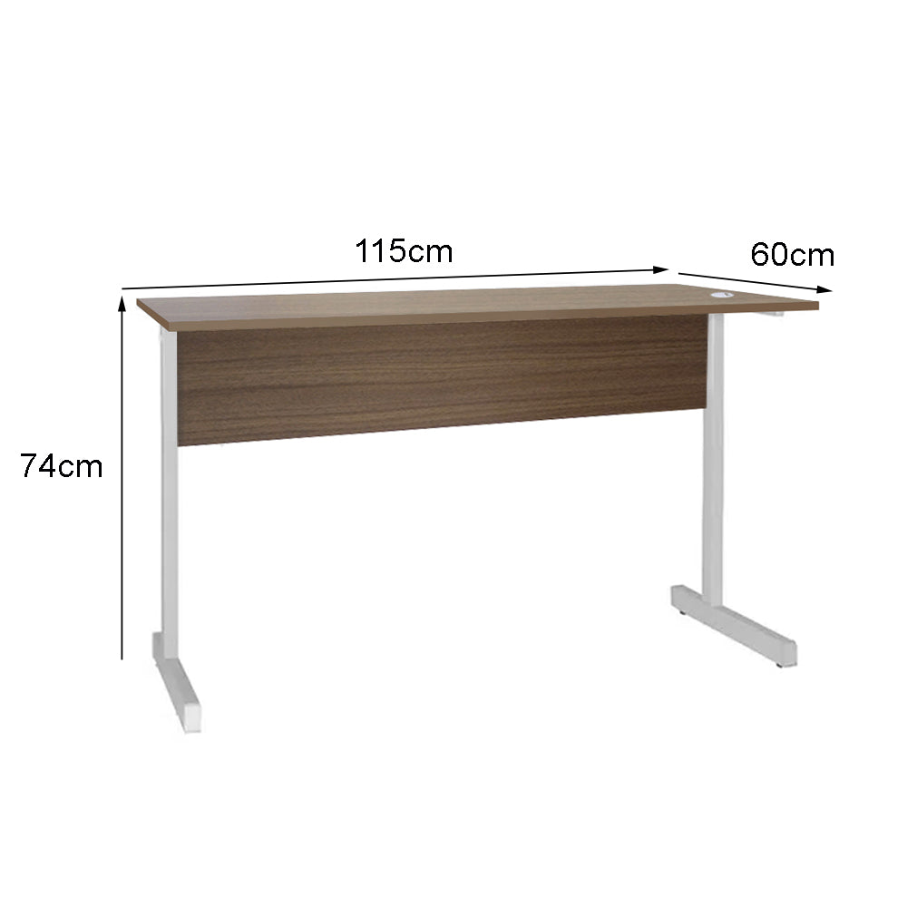 Mesa de Escritório 115cm Pé Metálico sem Gaveta com 1 passa fio - SM Super Light 15MM - 74AX115LX60P