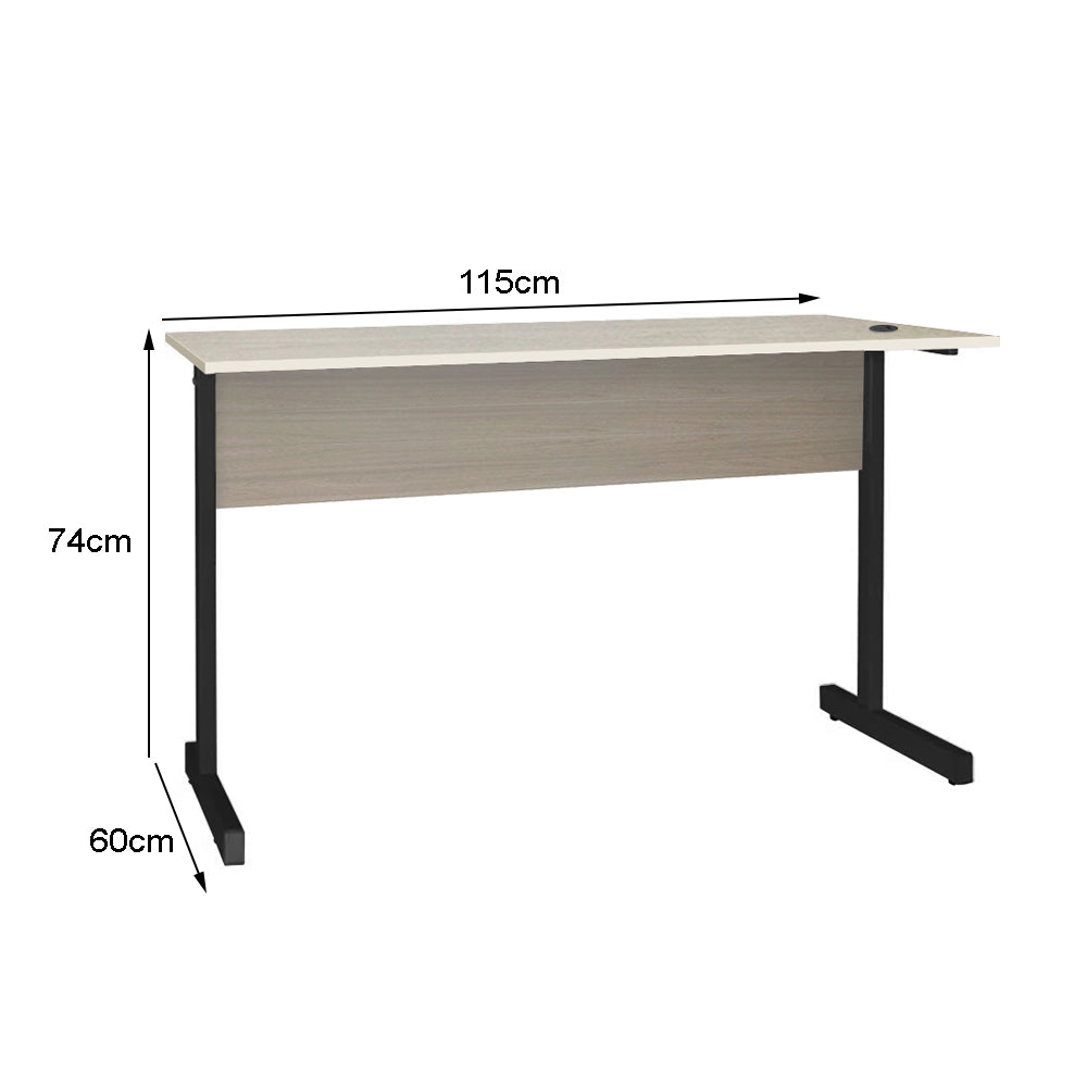 Mesa de Escritório 115cm Pé Metálico sem Gaveta com 1 passa fio - SM Super Light 15MM - 74AX115LX60P