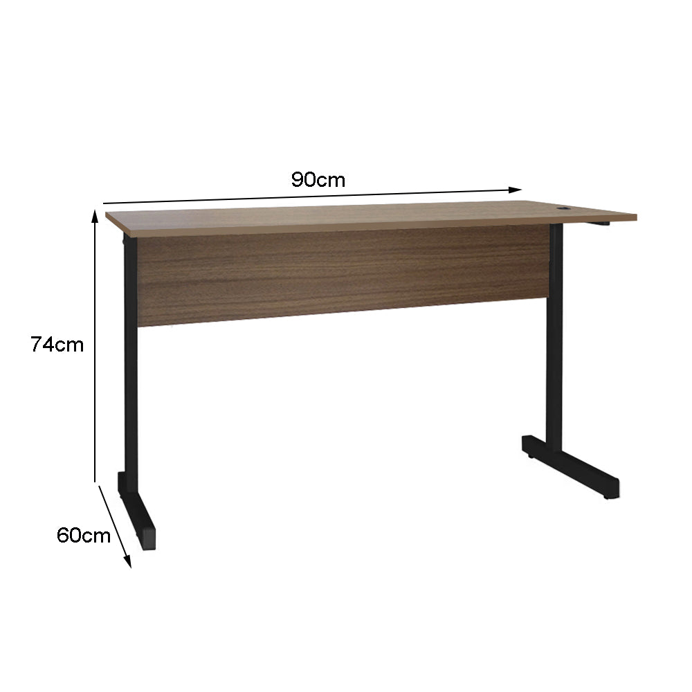 Mesa de Escritório 90cm Pé Metálico sem Gaveta com 1 passa fio - SM Super Light 15MM - 74AX90LX60P