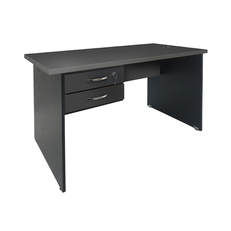 Mesa de Escritório 160cm Pé Painel Com 2 Gavetas - SM alfa BP - 73Ax160Lx70P