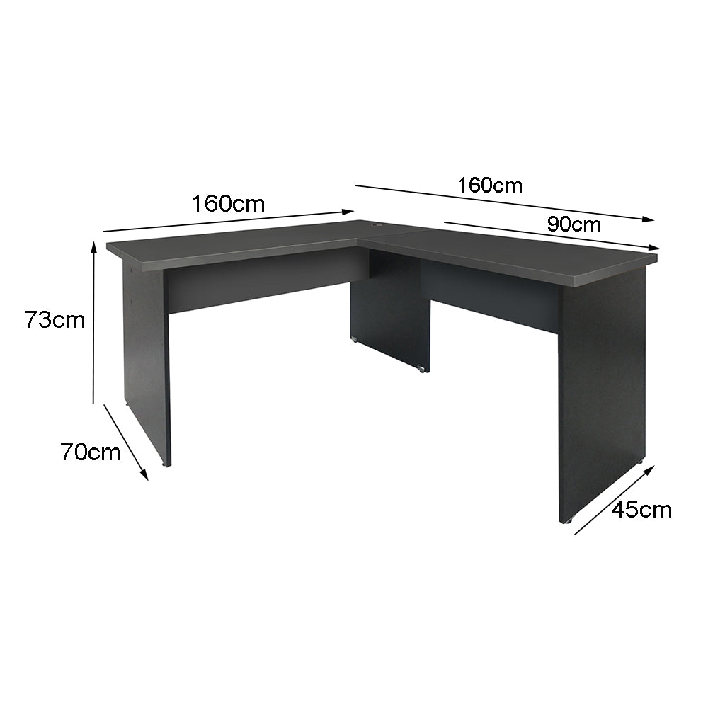 Mesa de Escritório em "L" Pé Painel - SM alfa BP - 73Ax160Lx160P