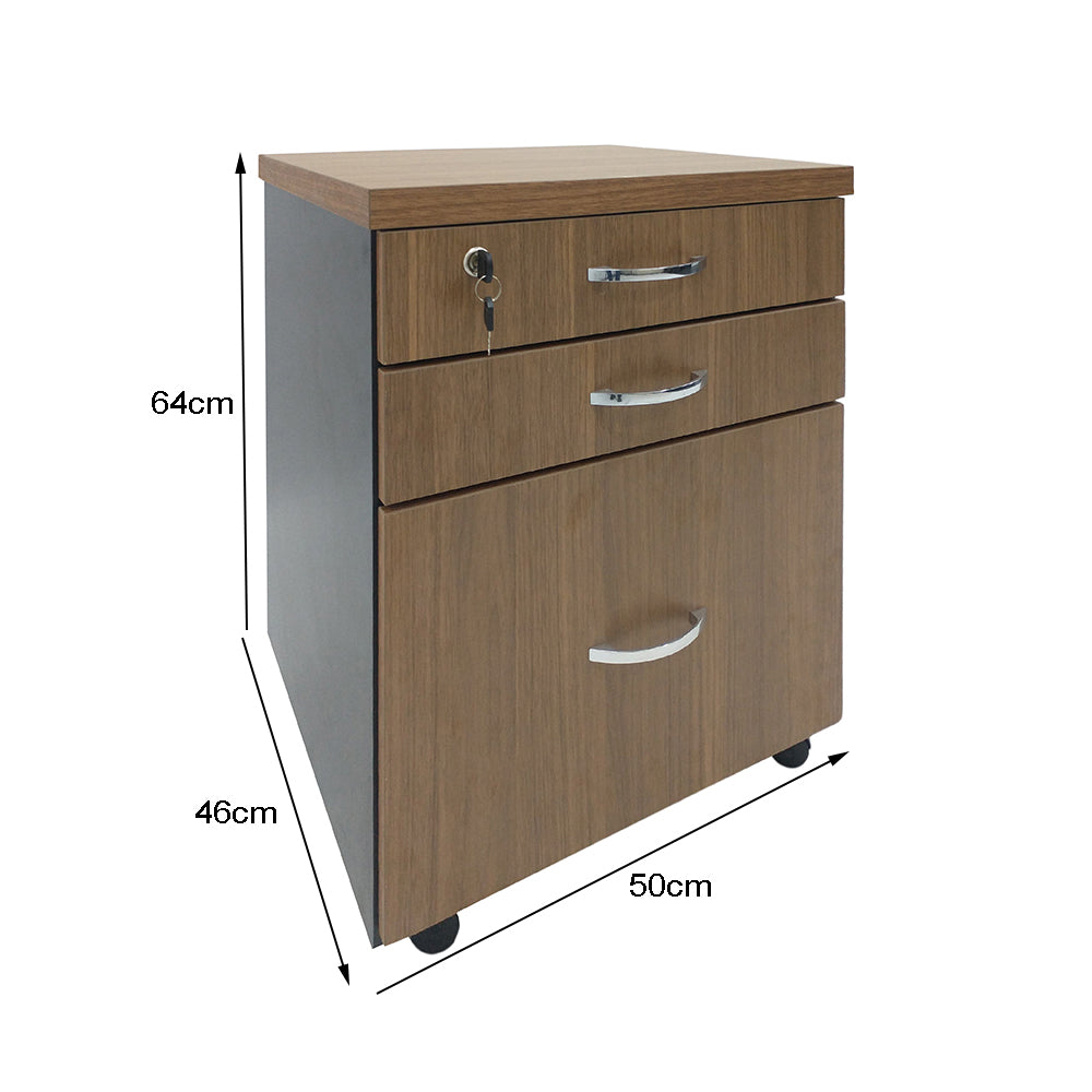 Gaveteiro Volante com 2 Gavetas e 1 Gaveta para Pasta Suspensa - SM Alfa BP - 64AX50LX46P