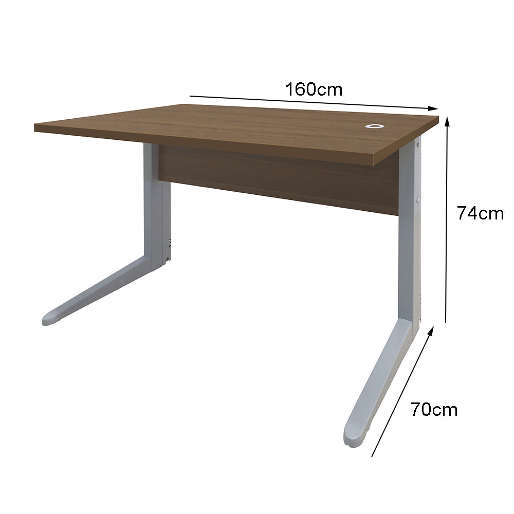 Mesa de Escritório 160cm Pé Metálico - SM Alfa BP - 74Ax160Lx70P