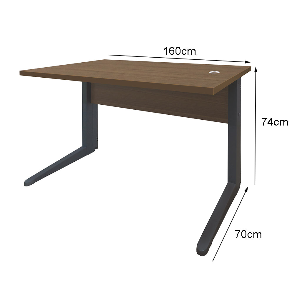 Mesa de Escritório 160cm Pé Metálico - SM Alfa BP - 74Ax160Lx70P