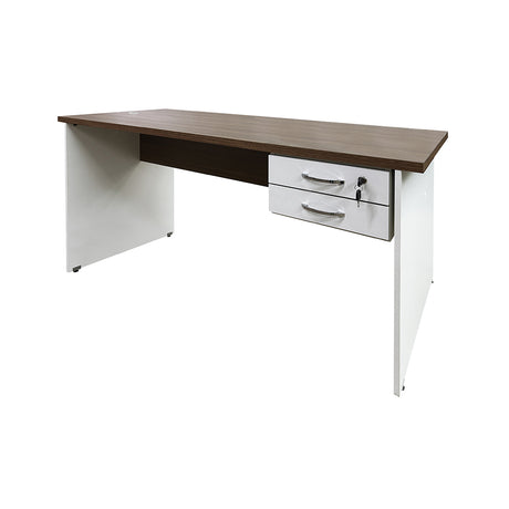 Mesa de Escritório 160cm Pé Painel Com 2 Gavetas - SM alfa BP - 73Ax160Lx70P