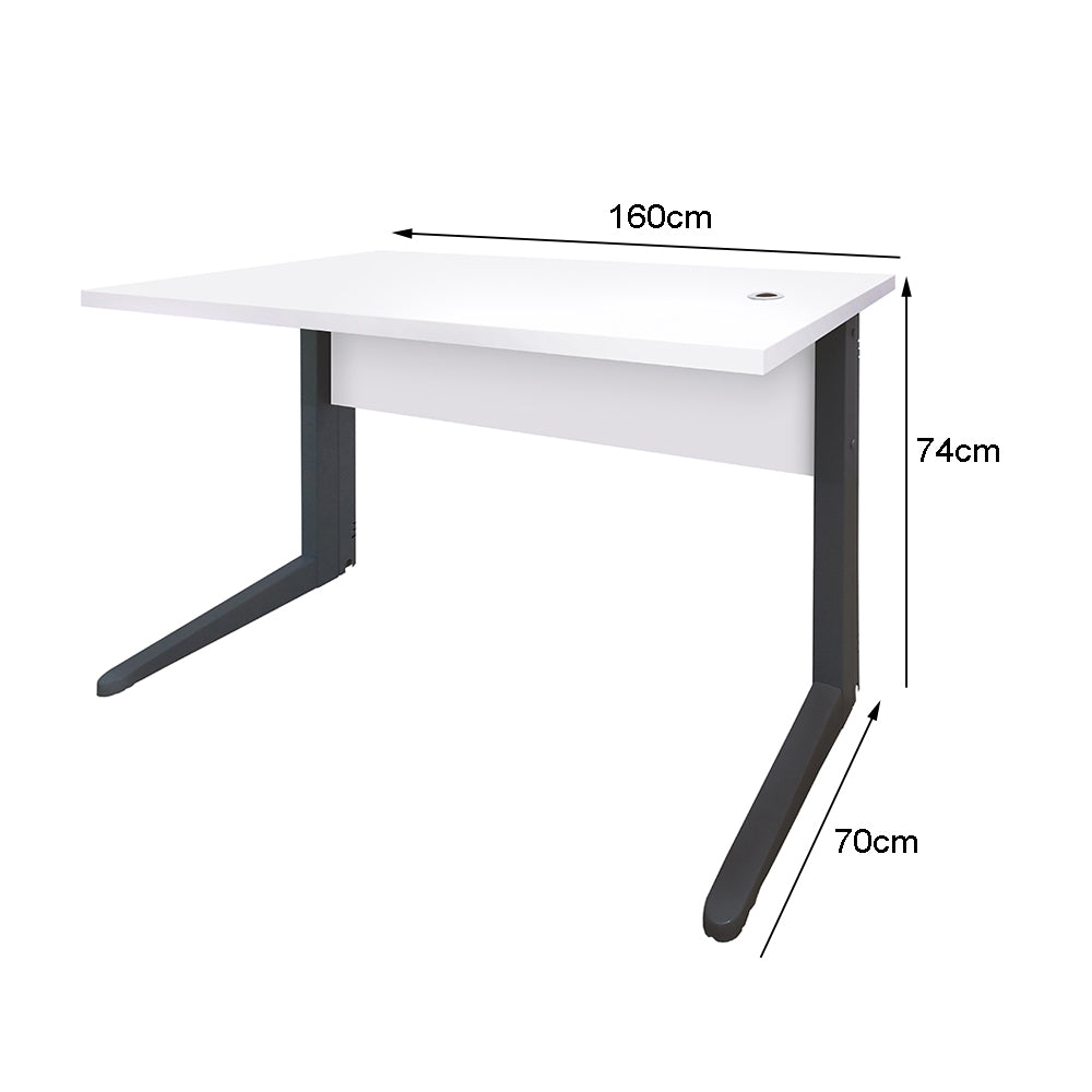 Mesa de Escritório 160cm Pé Metálico - SM Alfa BP - 74Ax160Lx70P