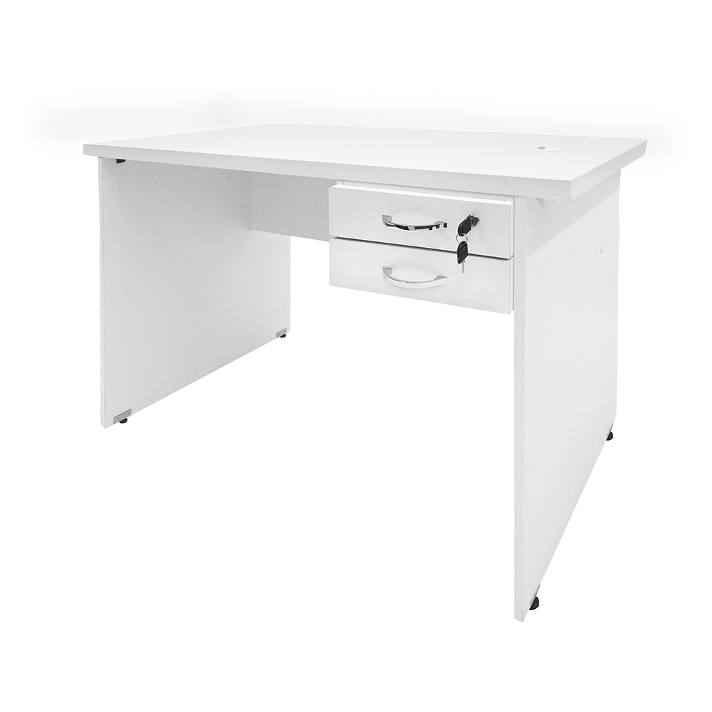 Mesa de Escritório 160cm Pé Painel Com 2 Gavetas - SM alfa BP - 73Ax160Lx70P