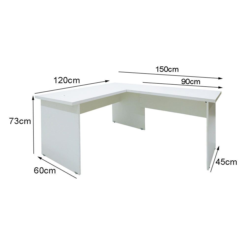 Mesa de Escritório em "L" Pé Painel - SM alfa BP - 73Ax120Lx150P