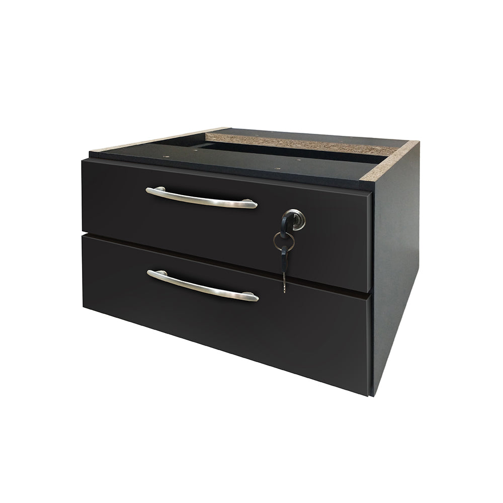 Mesa de Escritório 120cm Pé Metálico Com Gaveteiro de 2 Gavetas - SM Prime - 76Ax120Lx60P