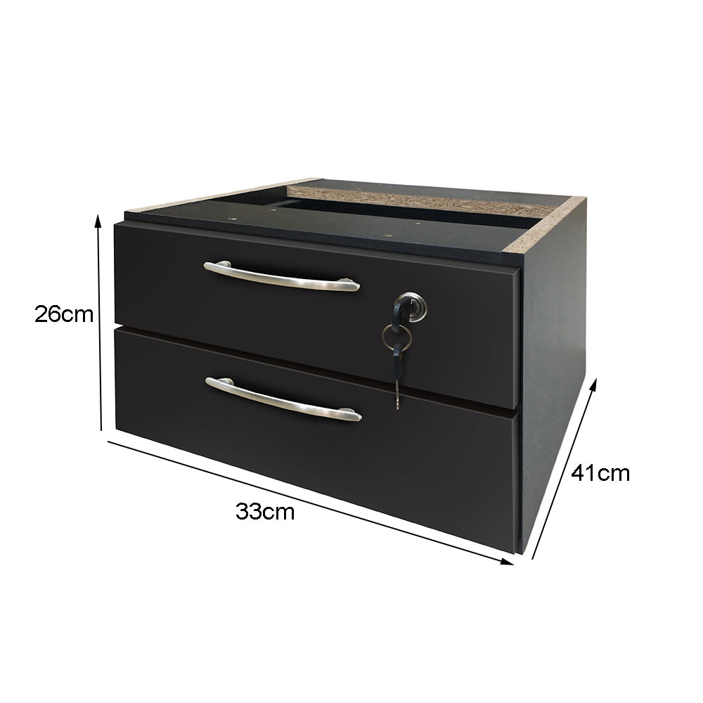 Mesa de Escritório 120cm Pé Metálico Com Gaveteiro de 2 Gavetas - SM Prime - 76Ax120Lx60P