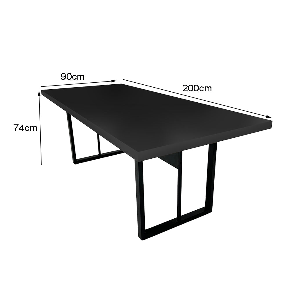 Mesa de Reunião Retangular 6 Lugares Com Pé Metálico - SM Prime - 74Ax200Lx90P