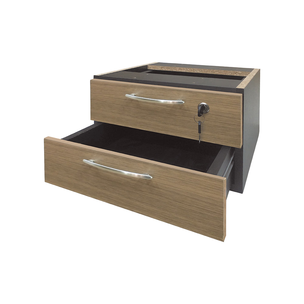 Mesa de Escritório 120cm Pé Metálico Com Gaveteiro de 2 Gavetas - SM Prime - 76Ax120Lx60P