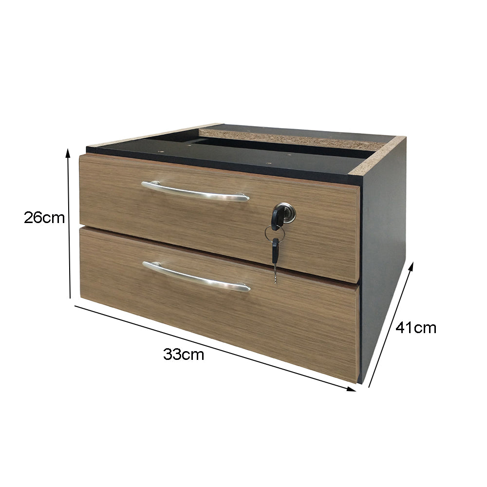 Mesa de Escritório 120cm Pé Metálico Com Gaveteiro de 2 Gavetas - SM Prime - 76Ax120Lx60P
