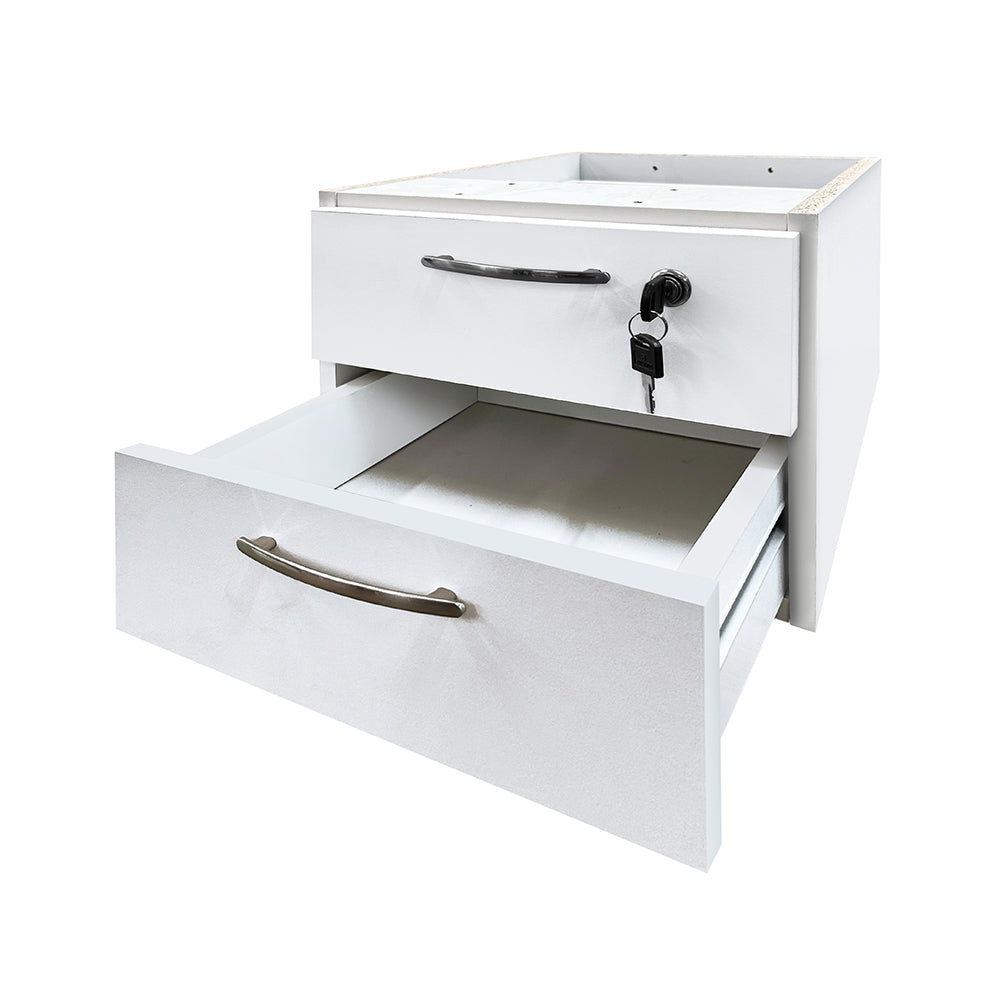 Mesa de Escritório 120cm Pé Metálico Com Gaveteiro de 2 Gavetas - SM Prime - 76Ax120Lx60P