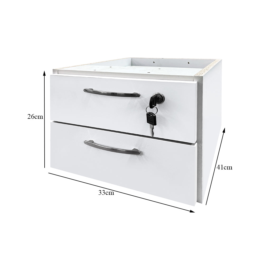 Mesa de Escritório 150cm Pé Metálico Com Gaveteiro de 2 Gavetas - SM Prime - 76Ax150Lx60P