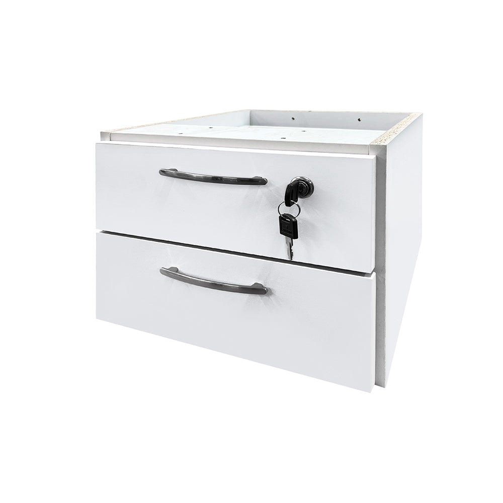 Mesa de Escritório 150cm Pé Metálico Com Gaveteiro de 2 Gavetas - SM Prime - 76Ax150Lx70P