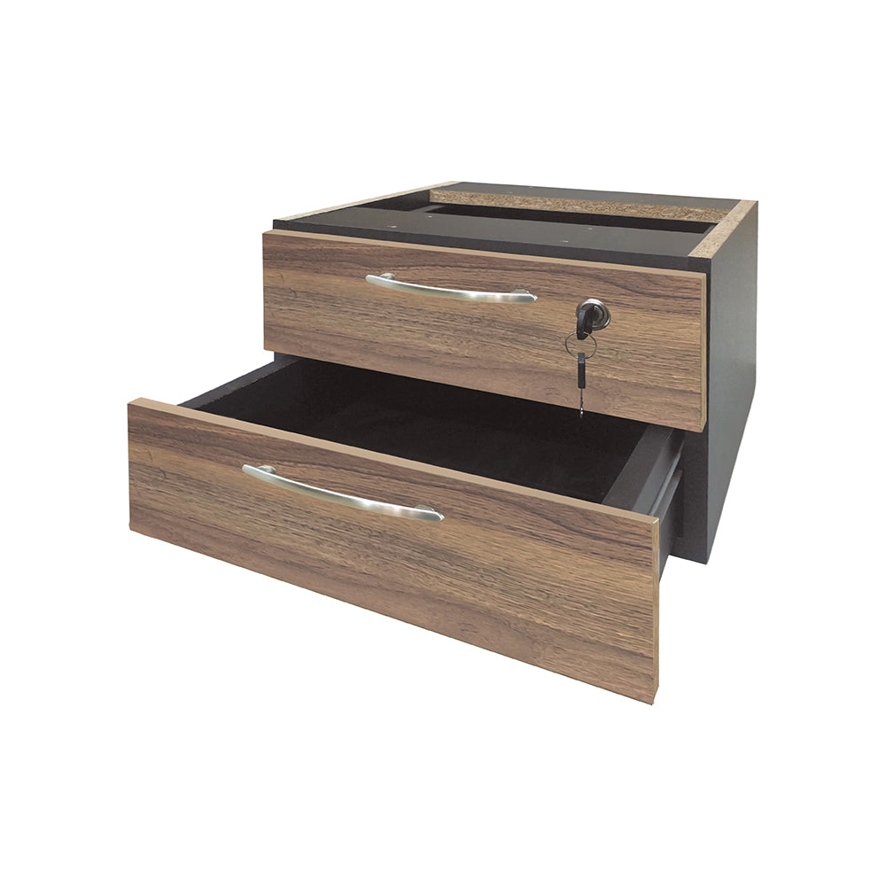 Mesa de Escritório 140cm Pé Metálico Com Gaveteiro de 2 Gavetas - SM Prime - 76Ax140Lx60P