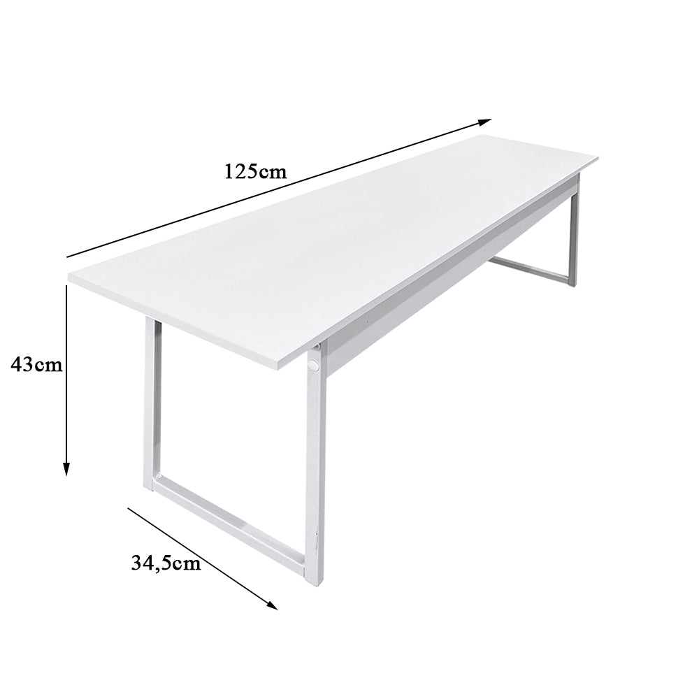 Banco para mesa refeitório 2 Lugares em MDF com estrutura metálica 125L x 43A x 34,5P