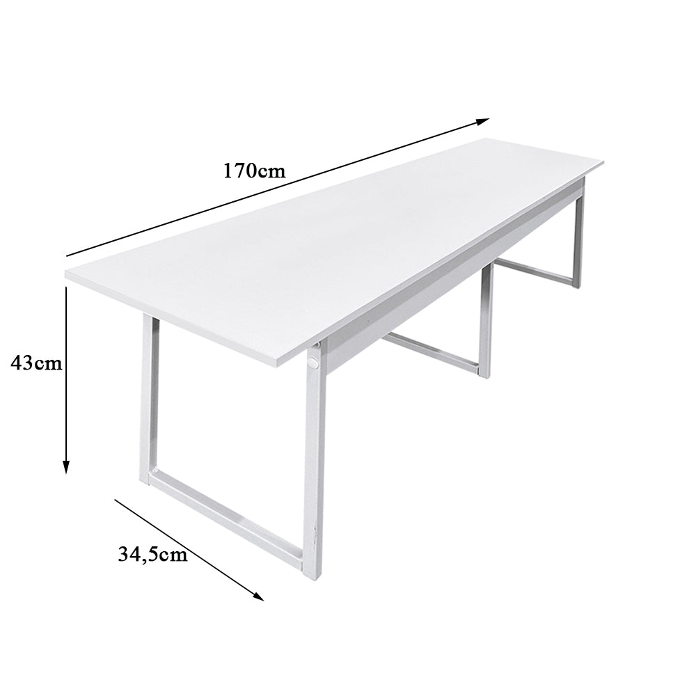 Banco para mesa refeitório 3 Lugares em MDF com estrutura metálica 170L x 43A x 34,5P