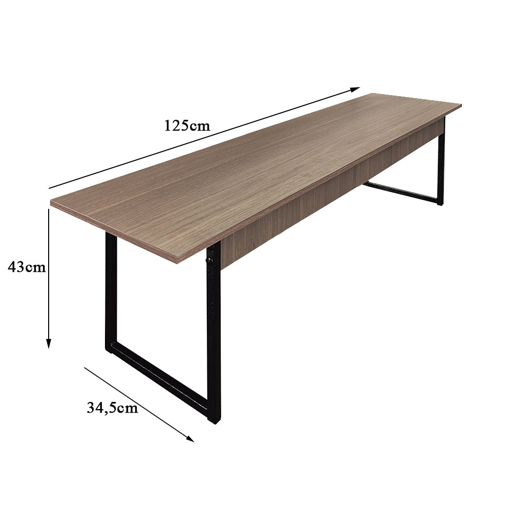 Mesa para Refeitório 4 Lugares c/2 Bancos 2 Lug. em MDF com Estrutura Metálica 135L x 72P