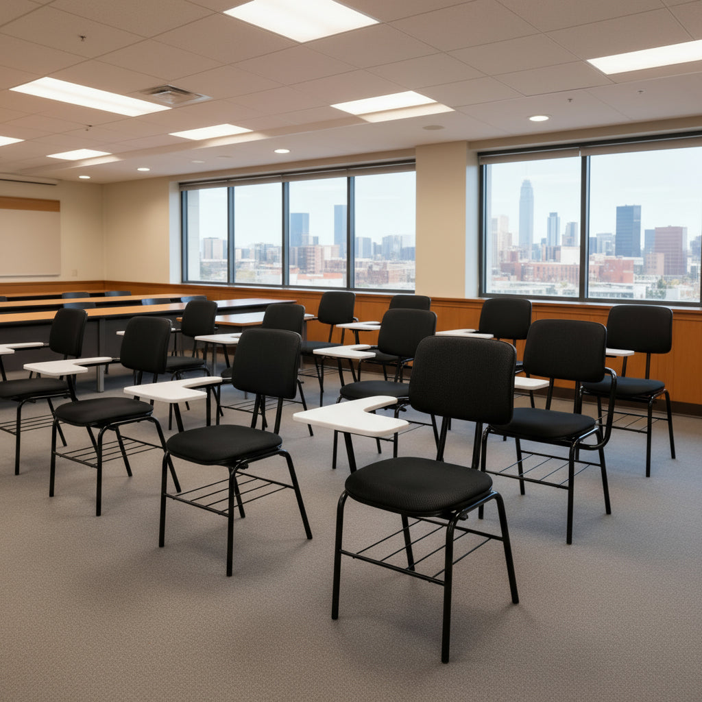 Cadeira universitária estofada 1058 destra prancheta em BP - MS System