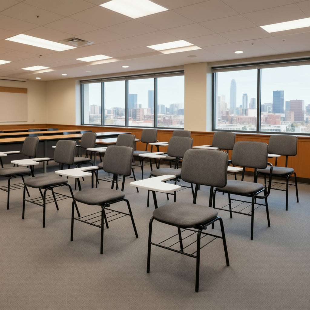 Cadeira universitária estofada 1058 destra prancheta em BP - MS System