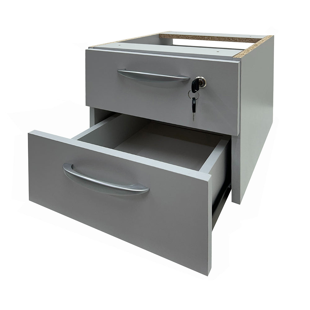 Mesa de Escritório 150cm pé painel com gaveteiro de 2 gavetas - Euro ATC30 - 74Ax150Lx60P