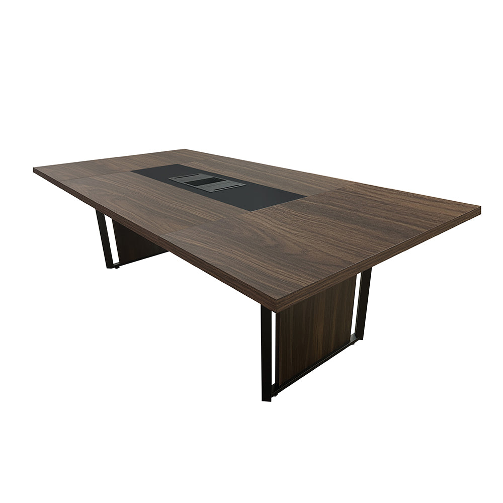 Mesa de Escritório Reunião 8 Lugares Retangular Com 2 Caixas de Tomadas - Euro Malta - 74AX240LX120P