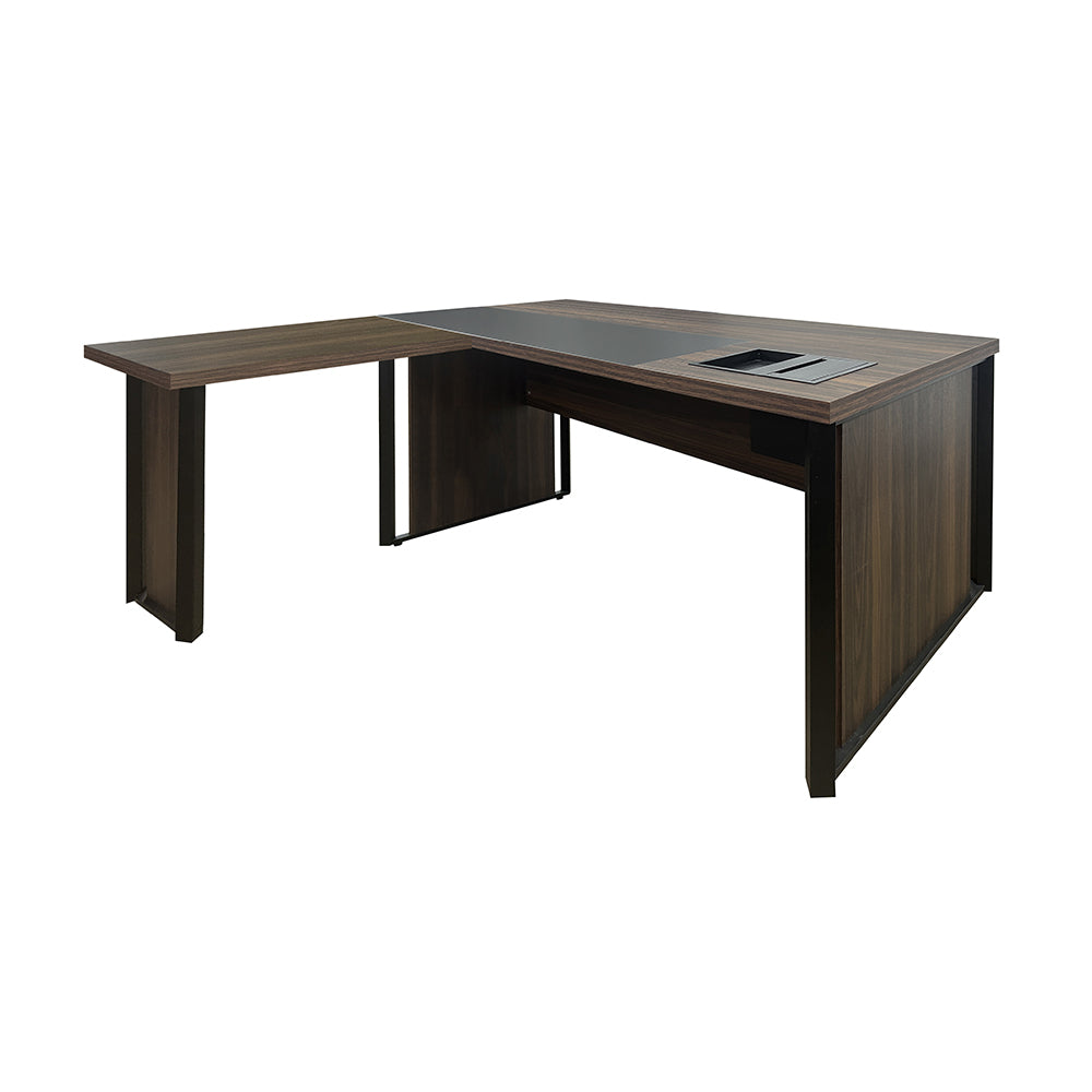 Mesa de Escritório em "L" com 1 Caixa de Tomadas à Direita - Euro Malta - 74AX180Lx170P