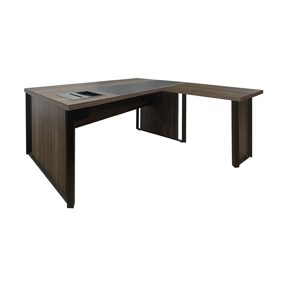 Mesa de Escritório em "L" com 1 Caixa de Tomadas à Esquerda - Euro Malta - 74AX180Lx170P