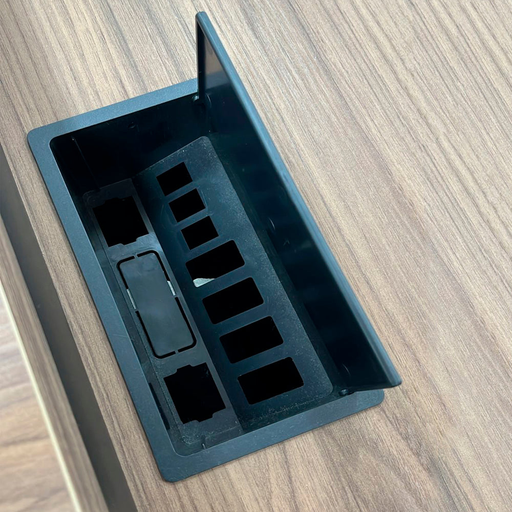 Mesa de Escritório 170cm Dinâmica com armário lateral com 3 gavetas e caixa de tomadas - Euro Croácia - 73,5AX200LX160P