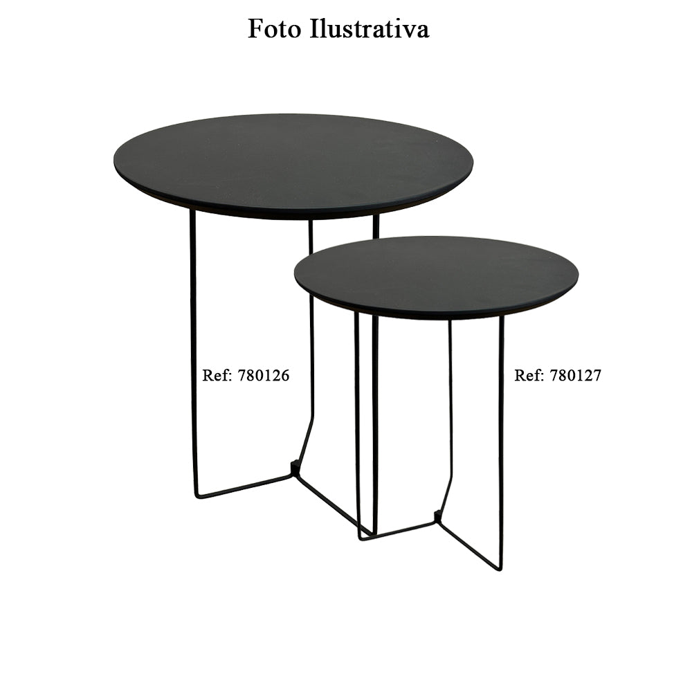 Mesa lateral com Tampo MDF/BP e Base Metálica 50Ax42L