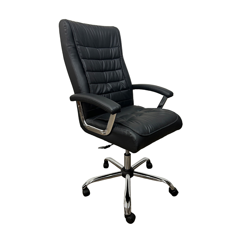 Cadeira de Escritório Presidente em PU e base cromada Oslo - OR Design