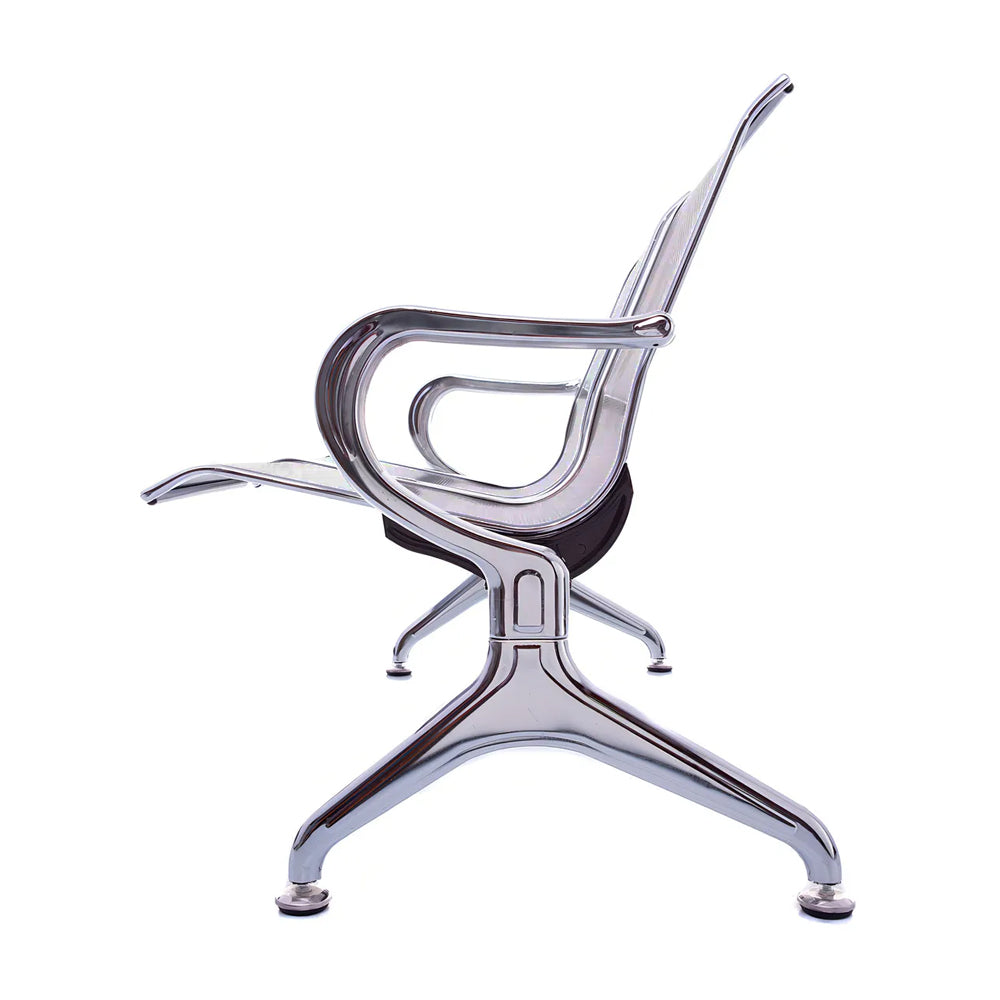 Longarina Metálica 2 Lugares em Aço Cromado