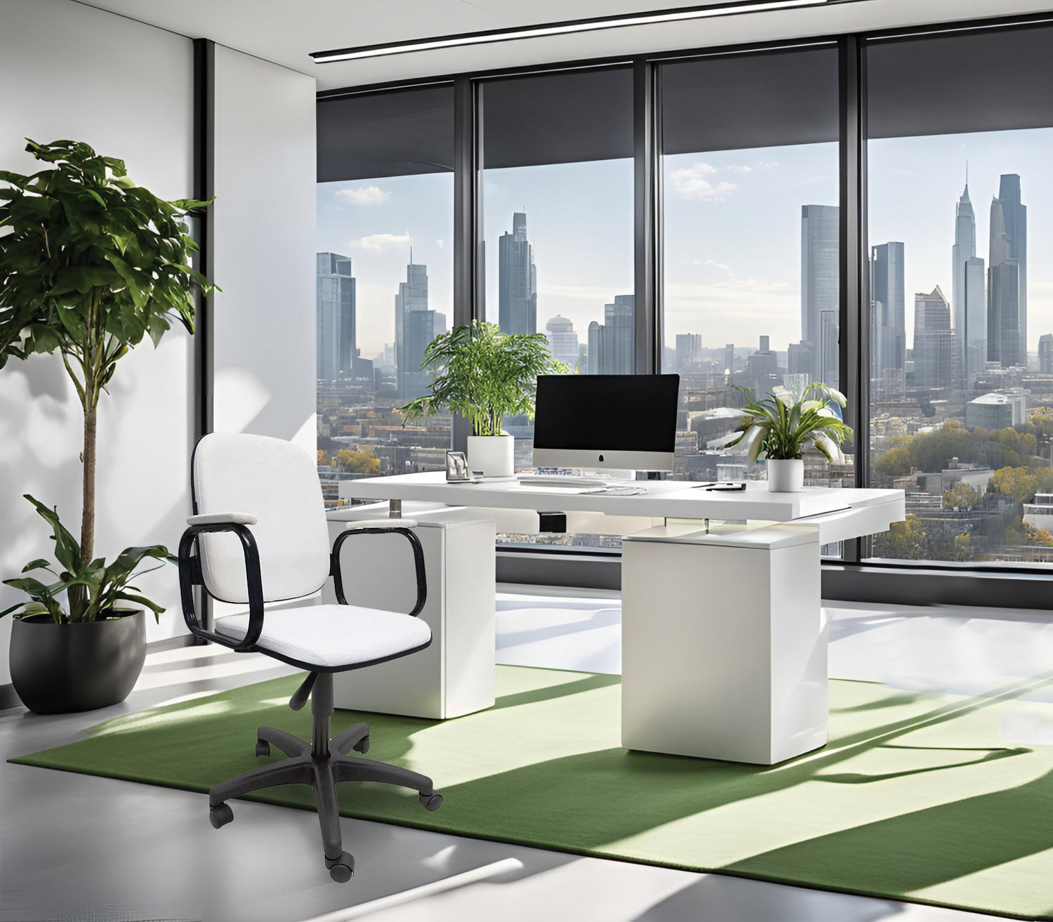 Cadeira de Escritório diretor 259 material sintético com braços Toscana - MS System