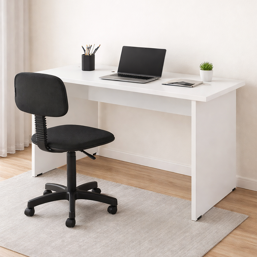 Kit Mesa de Escritório 120cm SM Beta 73Ax120Lx60P + Cadeira Secretária giratória sem braço Toscana