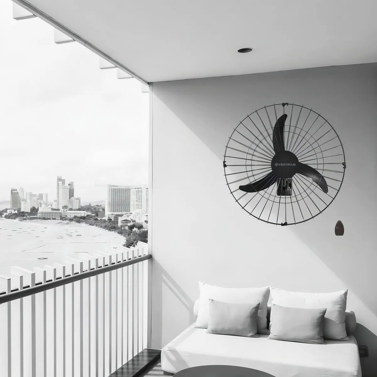 Ventilador de Parede 60CM BIVOLT 147W Preto - Otmo