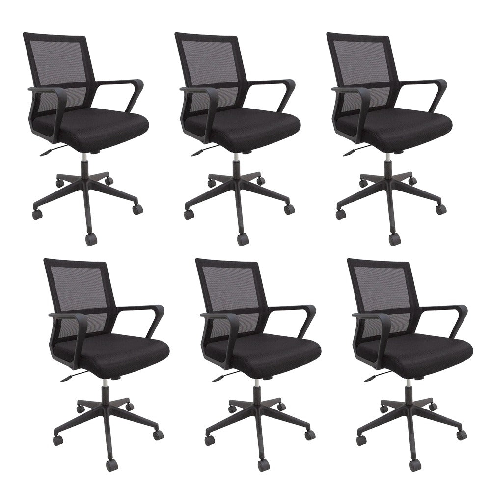 Kit 6 Cadeiras Secretária Giratória Roma LA-854 – Conforto e Performance