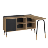 Mesa de escritório executiva com tampo giratório e balcão Credenza 28005 Flexus - Artesano - 78AX111/136LX45/37,5P