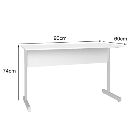 Mesa de Escritório 90cm Pé Metálico sem Gaveta com 1 passa fio - SM Super Light 15MM - 74AX90LX60P