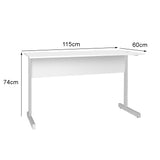 Mesa de Escritório 115cm Pé Metálico sem Gaveta com 1 passa fio - SM Super Light 15MM - 74AX115LX60P