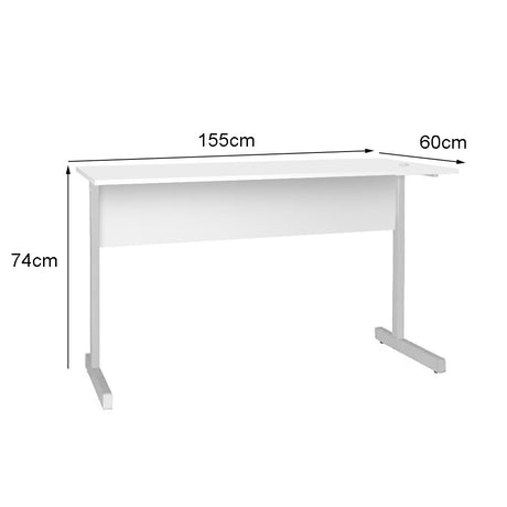 Mesa de Escritório 155cm Pé Metálico sem Gaveta com 1 passa fio - SM Super Light 15MM - 74AX155LX60P